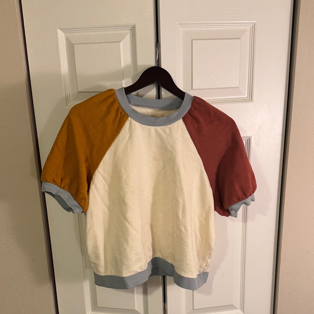 Madewell women's Tri-Tone Short Sleeve sweatshirt
